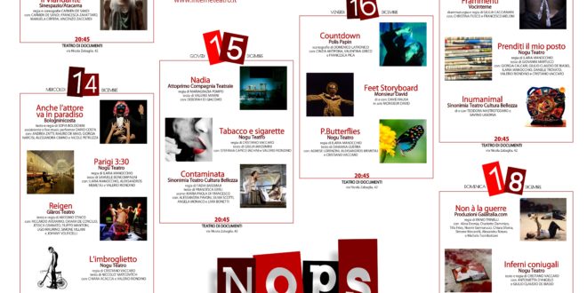 Dal 13 al 18 dicembre teatro emergente a confronto con il NOPS