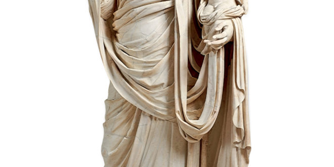 Messaline drapÈe et voilÈe, debout, portant Britannicus enfant