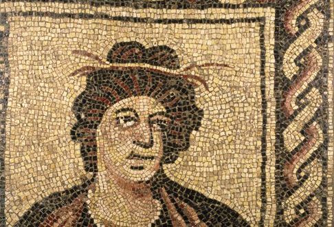 Musei Capitolini, Antiquarium, Mosaico policromo con busto di stagione