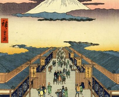 Utagawa Hiroshige – Surugacho dalla serie Meisho Edo Hyakkei